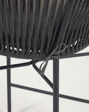 Load image into Gallery viewer, Yanet stool made from black cord and galvanised steel, height 80 cm - image 14