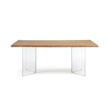 Load image into Gallery viewer, Lotty table in oak veneer with natural finish and glass legs 180 x 100 cm - image 2