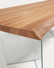 Load image into Gallery viewer, Lotty table in oak veneer with natural finish and glass legs 180 x 100 cm - image 5