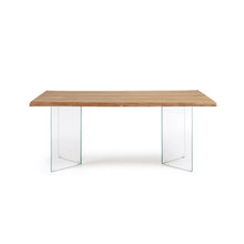 Load image into Gallery viewer, Lotty table in oak veneer with natural finish and glass legs 160 x 90 cm - image 2