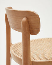 Load image into Gallery viewer, Romane stool beechwood stool with a natural finish, ash wood veneer and ratan seat 75 cm - image 16