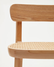 Load image into Gallery viewer, Romane stool beechwood stool with a natural finish, ash wood veneer and ratan seat 75 cm - image 17