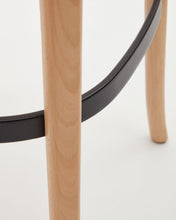 Load image into Gallery viewer, Romane stool beechwood stool with a natural finish, ash wood veneer and ratan seat 75 cm - image 19