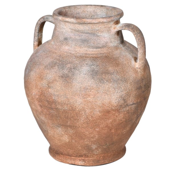 Mottle Effect Terracotta Handle Vase