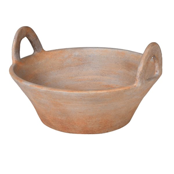 Distressed Pale Terracotta Bowl with Handles