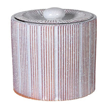 Load image into Gallery viewer, Large Red and White Striped Lidded Jar