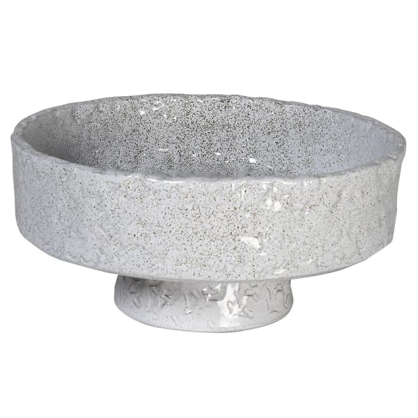 Pale Grey Hammered Footed Bowl