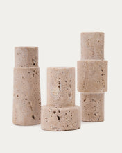 Load image into Gallery viewer, Majid set of 3 beige travertine candle holders - image 5