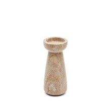 Load image into Gallery viewer, Magan small beige travertine candle holder