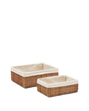 Load image into Gallery viewer, Indali set of 2 rattan baskets, 32 x 25 cm / 28 x 20 cm