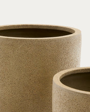 Load image into Gallery viewer, Selvi set of 2 planters with light brown stone effect Ø 37cm - image 5
