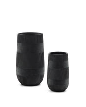 Load image into Gallery viewer, Set of 2 Tival black cement-effect planters Ø 45 cm / Ø 32 cm