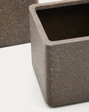 Load image into Gallery viewer, Set of 2 Minoa planters with brown stone effect 44 x 44 cm - image 4