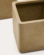 Load image into Gallery viewer, Set of 2 Minoa planters with mustard stone effect 44 x 44 cm - image 4