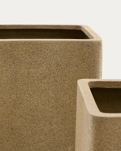 Load image into Gallery viewer, Set of 2 Minoa planters with mustard stone effect 44 x 44 cm - image 5