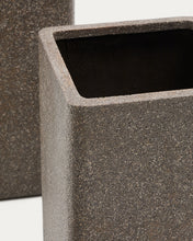 Load image into Gallery viewer, Set of 2 Minoa tall planters with brown stone effect 44 x 44 cm - image 3