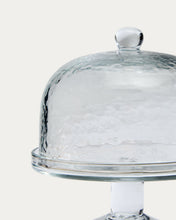 Load image into Gallery viewer, Sileia transparent recycled glass cake plate - image 5