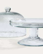 Load image into Gallery viewer, Sileia transparent recycled glass cake plate - image 7