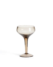 Load image into Gallery viewer, Sileia wine glass made of brown recycled glass