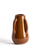 Load image into Gallery viewer, Odra vase in brown ceramic with glossy finish 25.5cm