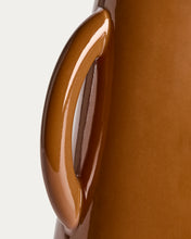 Load image into Gallery viewer, Odra vase in brown ceramic with glossy finish 25.5cm - image 4