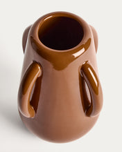 Load image into Gallery viewer, Odra vase in brown ceramic with glossy finish 25.5cm - image 5