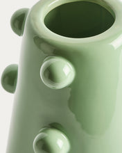 Load image into Gallery viewer, Odra vase in light green ceramic with glossy finish 25.5cm - image 4