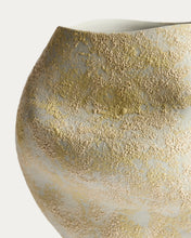 Load image into Gallery viewer, Medira ecru and yellow ceramic vase 35.5cm - image 5