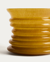 Load image into Gallery viewer, Ambere yellow glass vase 20cm - image 4