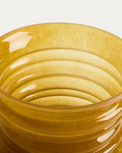 Load image into Gallery viewer, Ambere yellow glass vase 20cm - image 5