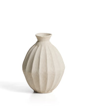 Load image into Gallery viewer, Arquena beige papier-mâché vase 46cm