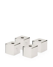 Load image into Gallery viewer, Acadia set of 4 stainless steel candle holders with a shiny silver finish