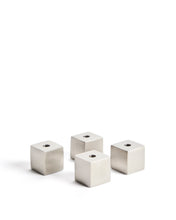 Load image into Gallery viewer, Acadia set of 4 stainless steel candle holders with matte silver finish