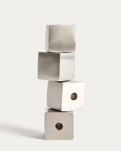 Load image into Gallery viewer, Acadia set of 4 stainless steel candle holders with matte silver finish - image 3