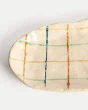 Load image into Gallery viewer, Belor ceramic tray with multicoloured lines 31.8 x 13cm - image 3