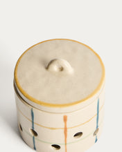 Load image into Gallery viewer, Belor ceramic garlic pot with multicoloured lines 9.8 cm - image 3