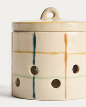 Load image into Gallery viewer, Belor ceramic garlic pot with multicoloured lines 9.8 cm - image 4