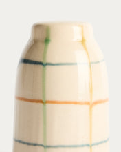 Load image into Gallery viewer, Belor set of ceramic salt and pepper shakers with multicoloured lines - image 4