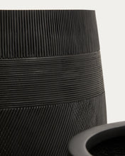 Load image into Gallery viewer, Tival set of 2 black cement-effect planters Ø 50cm/Ø 34cm - image 4