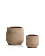 Load image into Gallery viewer, Tival set of 2 beige cement-effect planters Ø 50cm/Ø 34cm