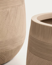 Load image into Gallery viewer, Tival set of 2 beige cement-effect planters Ø 50cm/Ø 34cm - image 5