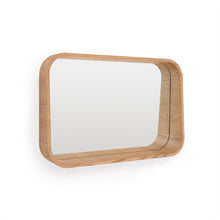 Load image into Gallery viewer, Salaya ash laminated plywood framed mirror in a natural finish, 90 x 60 cm