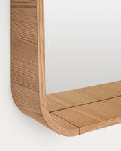 Load image into Gallery viewer, Salaya ash laminated plywood framed mirror in a natural finish, 90 x 60 cm - image 7