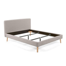 Load image into Gallery viewer, Dyla bed cover in light grey bouclé for a 160 x 200 cm mattress