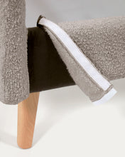 Load image into Gallery viewer, Dyla bed cover in light grey bouclé for a 160 x 200 cm mattress - image 6