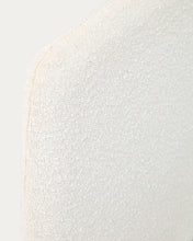 Load image into Gallery viewer, Dyla bed in white bouclé, with solid beech wood legs for a 160 x 200 cm mattress - image 10