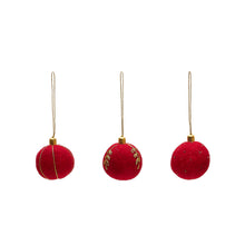 Load image into Gallery viewer, Breshi set of 3 small red decorative pendant balls with gold details