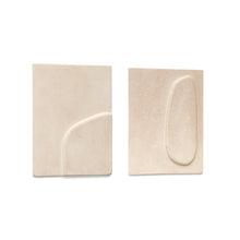 Load image into Gallery viewer, Mirta set of 2 beige papier-mâché wall hangings 29 x 39 cm