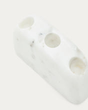 Load image into Gallery viewer, Signe medium-sized, white marble candlestick, 10 cm - image 4