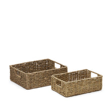 Load image into Gallery viewer, Tossa set of 2 natural fiber boxes, 28 x 20 cm / 32 x 27 cm